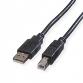 Roline USB 2.0 Kabel, A-B black (3.0 m)