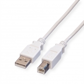 VALUE USB 2.0 Kabel, A-B white (3.0 m)