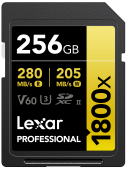 Lexar 1800x UHS-II SDXC 256GB Gold